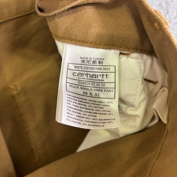 Carhartt Dearborn Canvas Work Pants Mens 38x32 Hamilton Brown Organic Cotton - Picture 8 of 10